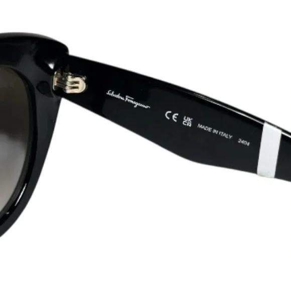 NWT Elegant Salvatore Ferragamo SF964S 003 Sunglasses Women's BLK Made In Italy - Picture 7 of 10